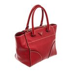 Prada // Twin Pocket Stitched City Tote Bag // Red