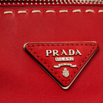 Prada // Twin Pocket Stitched City Tote Bag // Red