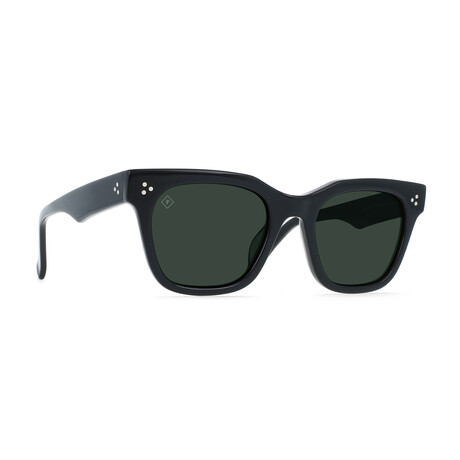Unisex Huxton Sunglasses // Crystal Black + Green Polarized