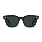 Unisex Huxton Sunglasses // Crystal Black + Green Polarized