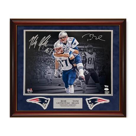 Tom Brady & Rob Gronkowski // New England Patriots // Autographed Photograph + Framed