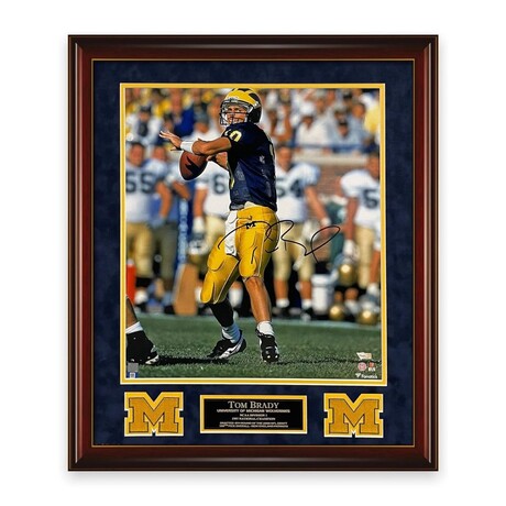 Tom Brady // Michigan Wolverines // Autographed Photograph + Framed