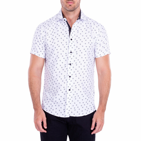 Anchor Management' Short Sleeve Button Up Shirt // White (XS)