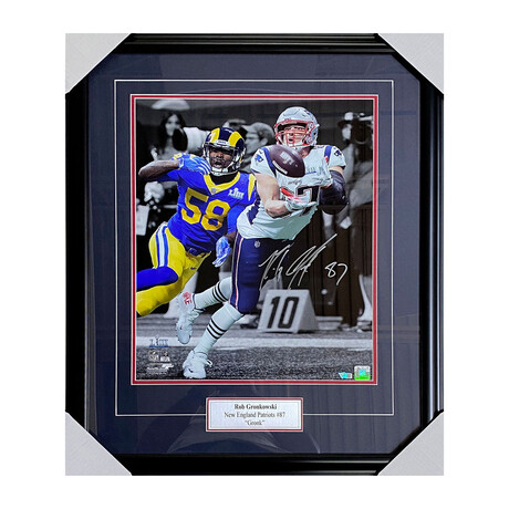 Rob Gronkowski Framed Autographed New England Patriots 16X20 Photo