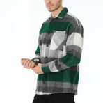 Mark Striped Shirt // Green + Gray + White (Small)