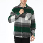 Mark Striped Shirt // Green + Gray + White (Small)