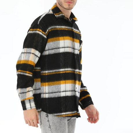 Lucas Striped Shirt // Black + Yellow + White (Small)