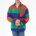 Aiden Striped Shirt // Orange + Green + Blue (Small)