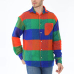 Aiden Striped Shirt // Orange + Green + Blue (Small)