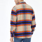 Mile Striped Shirt // Beige + Orange + Blue (Small)