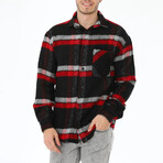 Matt Striped Shirt // Black + Red (Small)
