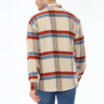 Gabe Plaid Shirt // Beige + Red + Blue (Small)