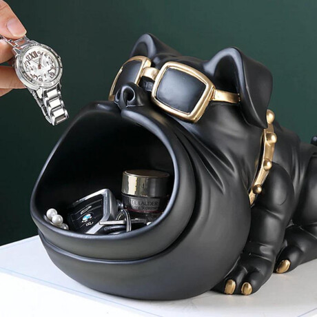 ArtZ® // Bulldog Sculpture Storage Bin