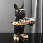 ArtZ®// At Your Service Bulldog Sculpture And Tray