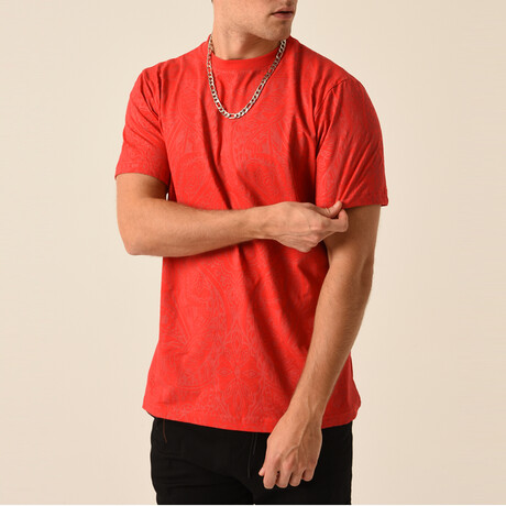 Jaquard S/S Tee // Red (S)
