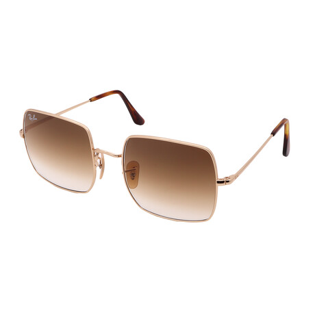 Unisex Square RB3386 914751 Non-Polarized Sunglasses // Gold + Brown Gradient
