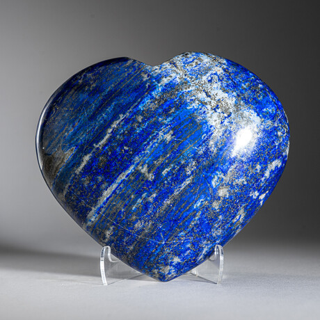 Genuine Polished Lapis Lazuli Heart with acrylic stand