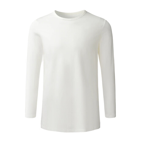 Spectacle 2.0 Long Sleeve Lifestyle Performance Fabric T-Shirt // Off White (Small)