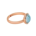 Roberto Coin 18K Rose Gold Cabochon Blue Agate + Diamond Ring // Ring Size: 6 // Store Display