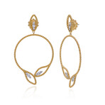 Roberto Coin Byzantine Barocco 18K Gold, Diamond Dangle Earrings // Store Display