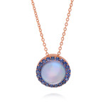 Roberto Coin 18K Rose Gold Blue Lapis + Blue Sapphire Pendant // 16"-17" // Store Display