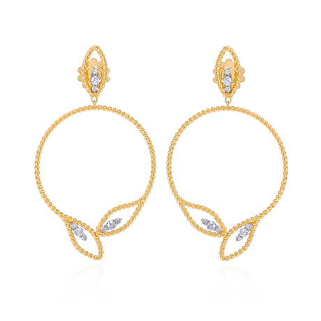 Roberto Coin Byzantine Barocco 18K Gold, Diamond Dangle Earrings // Store Display