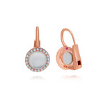 Roberto Coin 18K Rose Gold Chrysoprase + Diamonds Drop Earrings // Store Display