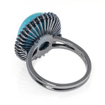 Piero Milano 18K White Gold Diamond + Turquoise Ring // Ring Size: 7 // Store Display