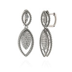 Roberto Coin Barocco 18K White Gold Diamond Drop Earrings // Store Display