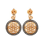 Piero Milano 18K Rose Gold + 18K Black Gold Diamond Drop Earrings // Store Display