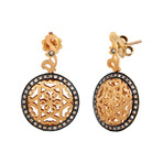 Piero Milano 18K Rose Gold + 18K Black Gold Diamond Drop Earrings // Store Display
