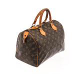 Louis Vuitton // Canvas Leather Speedy Satchel Bag