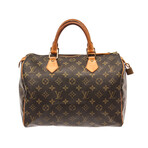 Louis Vuitton // Canvas Leather Speedy Satchel Bag