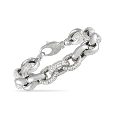 14K White Gold Diamond Bracelet // 7.5" // New