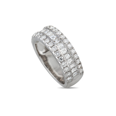 18K White Gold Diamond Band Ring // Ring Size: 6.25 // New