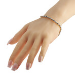 14K Yellow Gold Diamond + Sapphire Tennis Bracelet // 7.25" // New