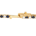14K Yellow Gold Diamond + Sapphire Tennis Bracelet // 7.25" // New