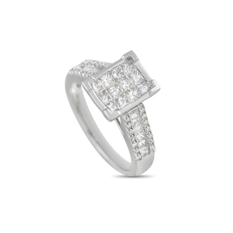 14K White Gold Diamond Ring // Ring Size: 7 // New