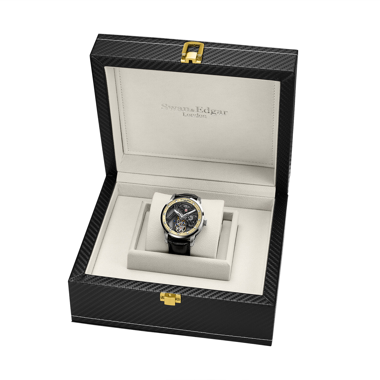 Swan & Edgar LE Hand Assembled Intricacy Tourbillon Steel Yellow ...