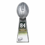 Andre Rison Signed Football World Champion 15 Inch Replica Silver Trophy With #84 Sticker