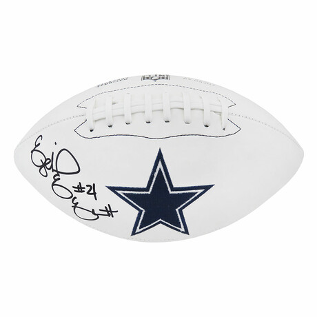 Ezekiel Elliott Signed Dallas Cowboys Wilson White Logo Football