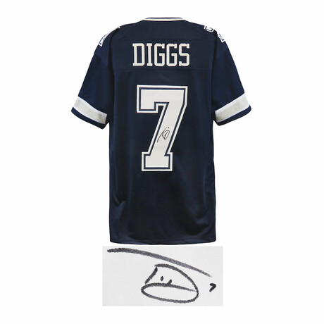Trevon Diggs Signed Navy Custom Football Jersey
