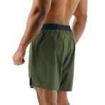 TYR 9" Unlined Short // Olive Night (Small)