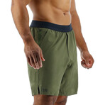 TYR 7" Unlined Short // Olive Night (Small)