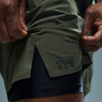 TYR 9" Unlined Short // Olive Night (Small)