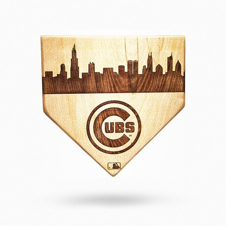 Laser Engraved Home Plate // Skyline Series // Chicago Cubs