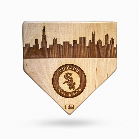 Laser Engraved Home Plate // Skyline Series // Chicago White Sox