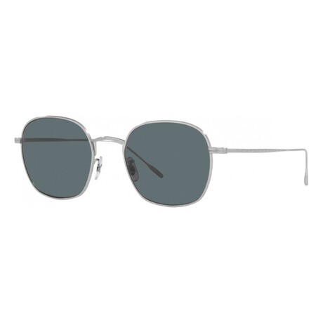 Men's OV1307ST-52543R Ades Sunglasses // Brushed Silver + Blue Polar