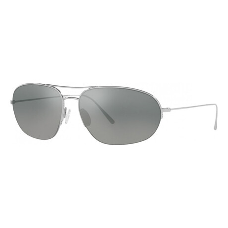 Oliver Peoples // Men's Kondor OV1304ST-50366I Sunglasses // Silver + Dark Gray Gradient Mirror