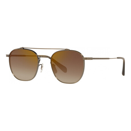 Oliver Peoples // Men's Mandeville OV1294ST-5284Q1 Sunglasses // Antique Gold + Dark Brown Gradient Mirror